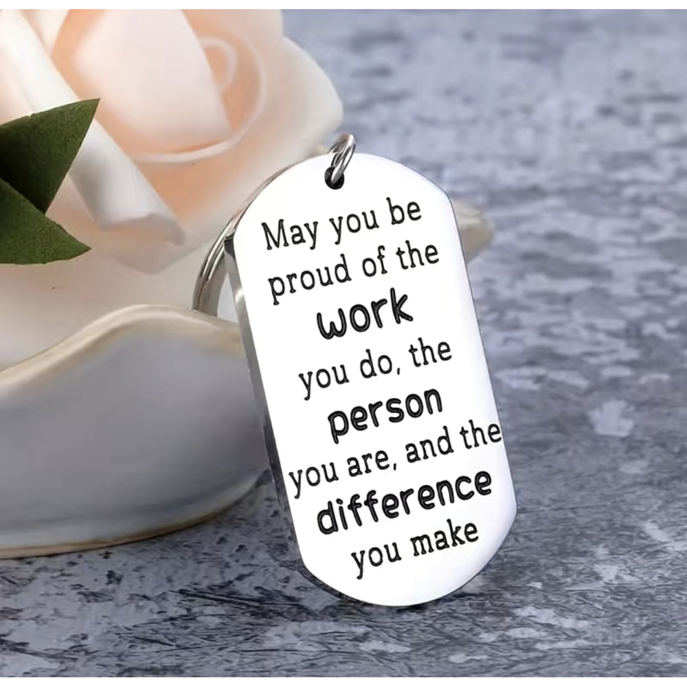 3/$25 May You Be Proud Of The Work You Do Stainless Steel Keychain NEW